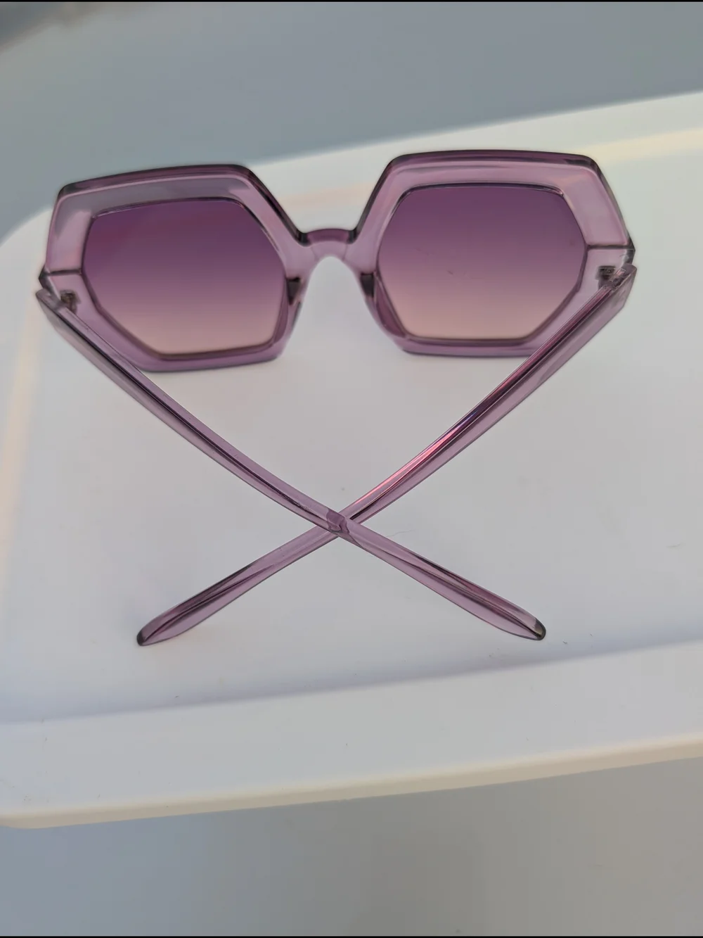 Women's Purple Hexagon Fashion Sunglasses
